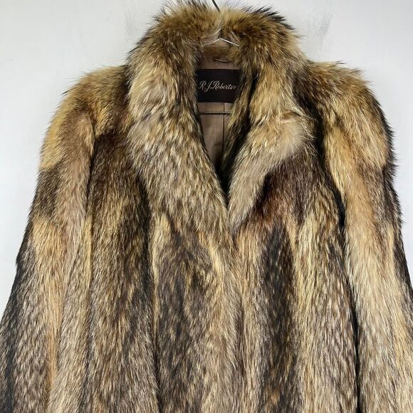 R.J. Roberts & Co. Brown Faux Fur Coat size medium - Picture 4 of 8